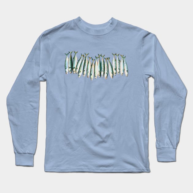 Mackerels painting Long Sleeve T-Shirt by Mimie20